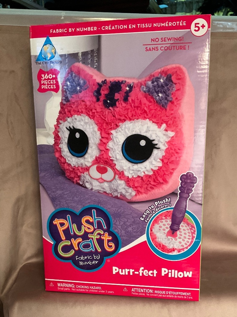 New Plush Crafts Fabric by Number Purr-fest Pillow Kit